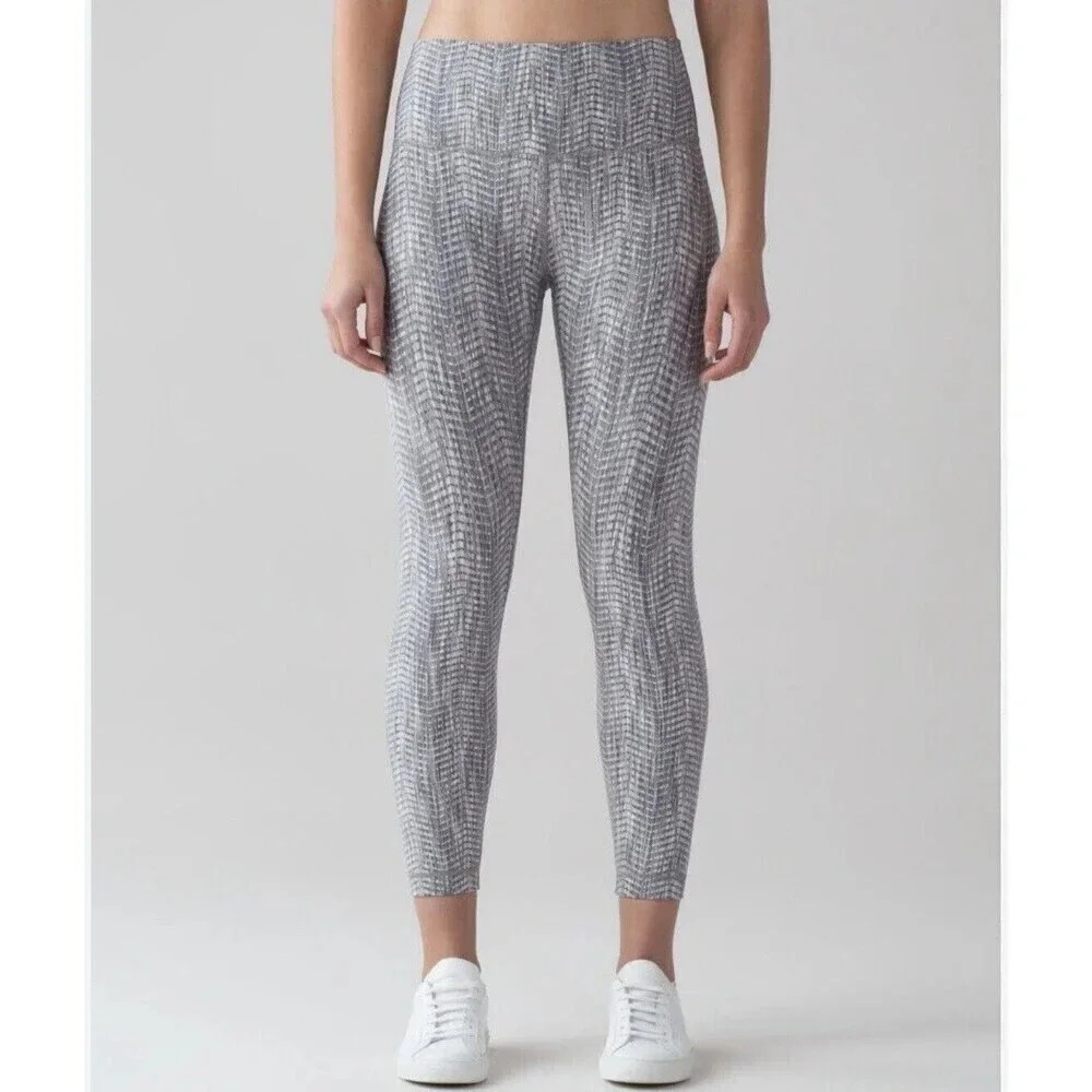 Lululemon Wunder Under High Rise Leggings Luon Arrow Jacquard Athletic Pants 8